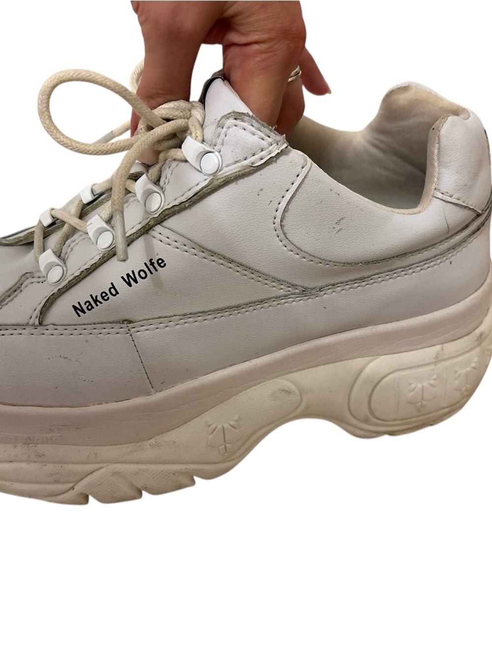 Naked Wolfe White Chunky Platform Sneakers 👟 - Picture 10 of 16